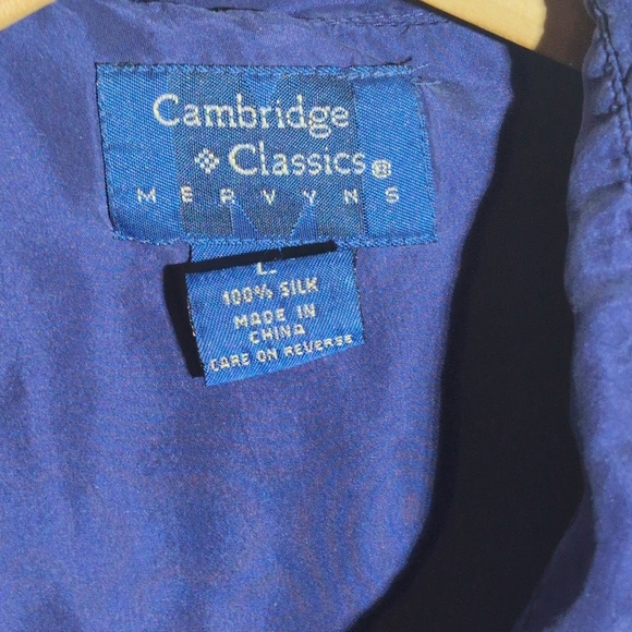 Men's Purple Silk Shirt sz L Vintage Cambridge Classics - Picture 4 of 4